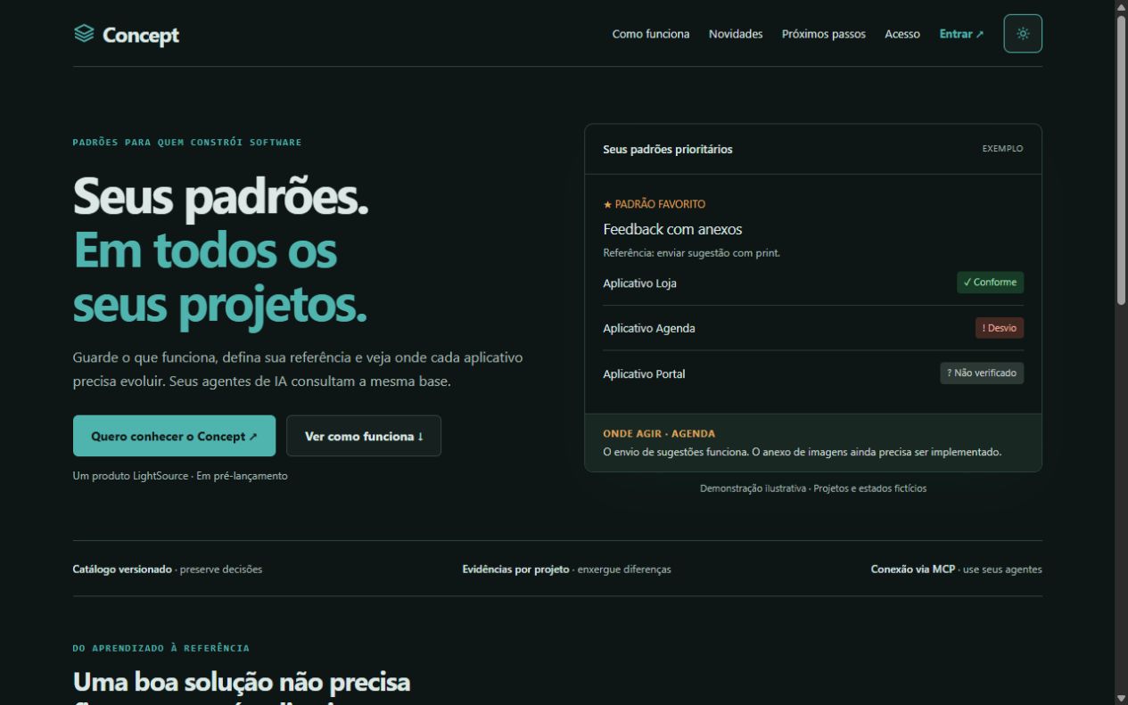 Landing page web de Concept